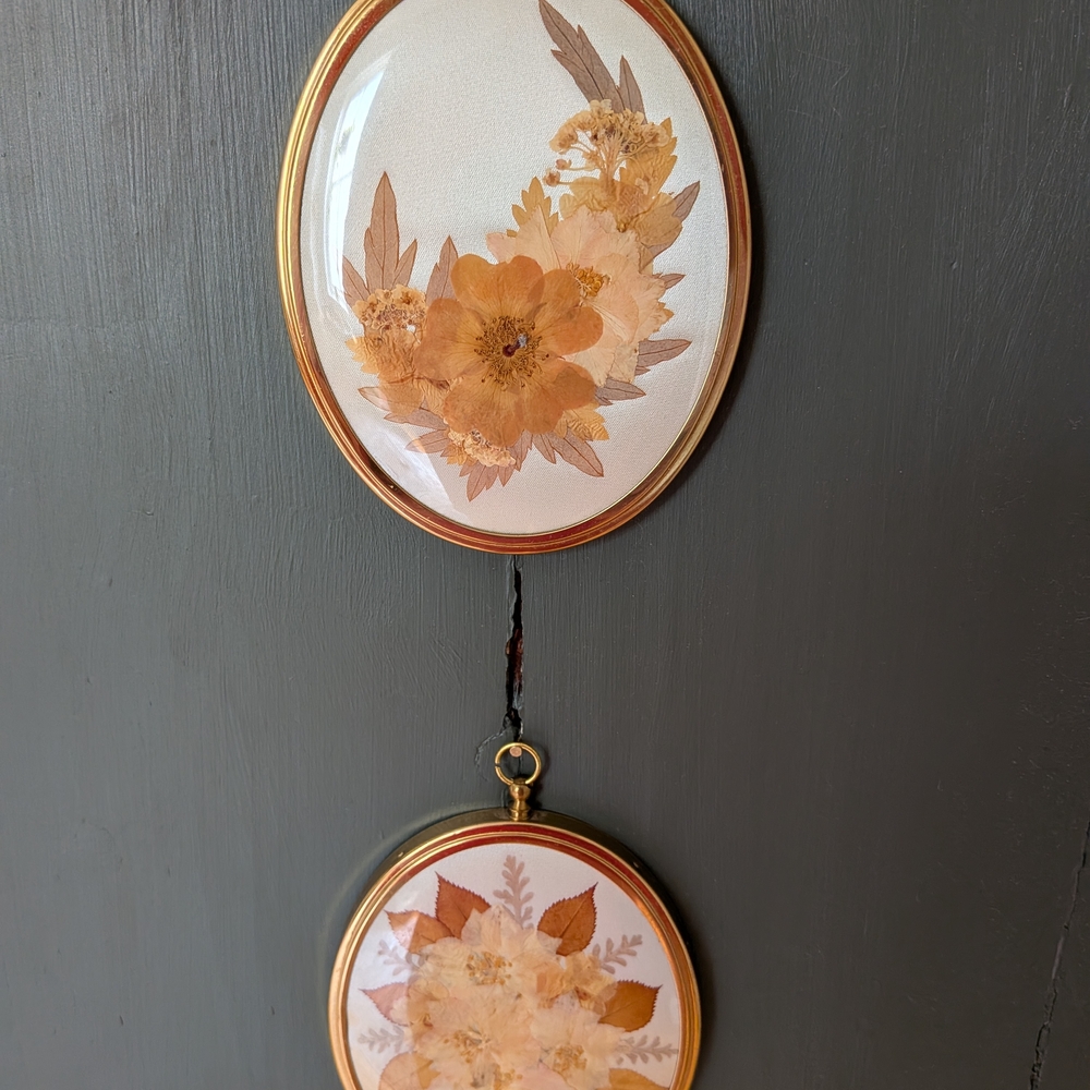Elegant Floral Wall Decor Set - Gold and Cream
